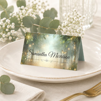 Cartão De Mesa Mystic Forest Meadow Magic Wedding Place Cards