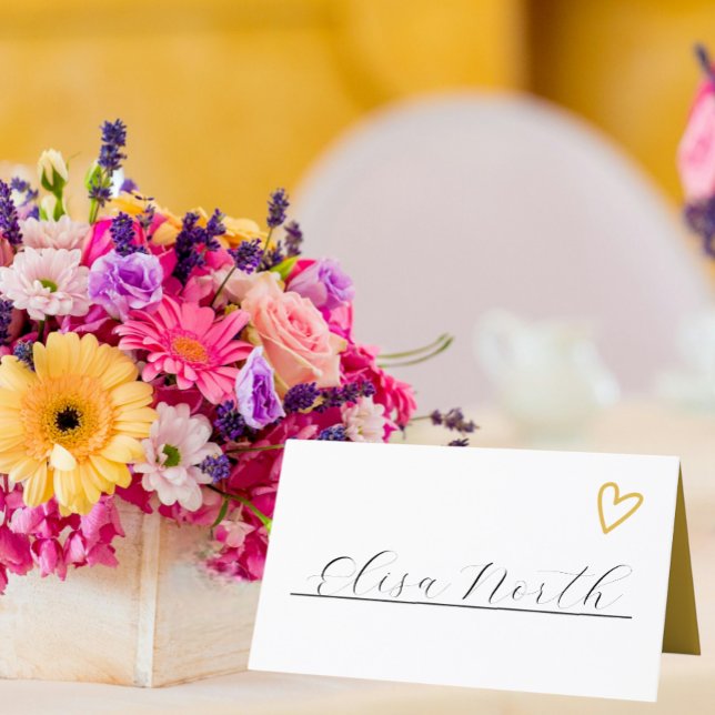 Cartão De Mesa Nada de Rico só ama Groovy 70s Casamento Retroativ (Nothing Fancy Just Love Groovy 70s Retro Wedding Place Cards from Ricaso. Handwritten by you)