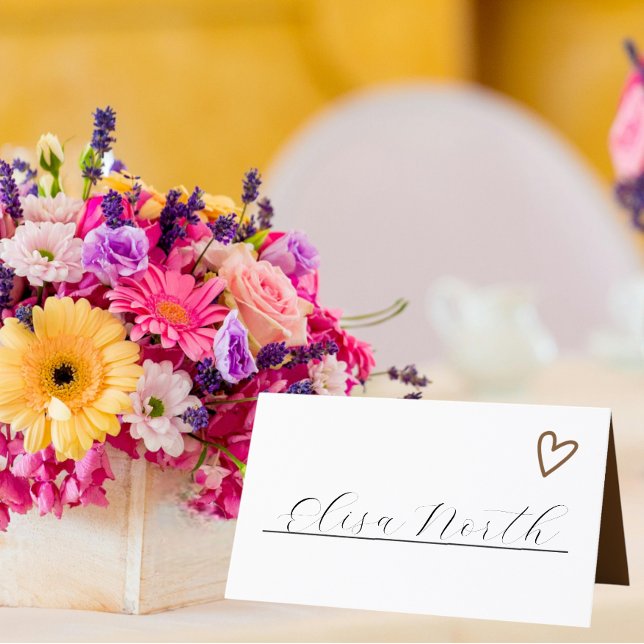 Cartão De Mesa Nada de Rico só ama Groovy 70s Casamento Retroativ (Nothing Fancy Just Love Groovy 70s Retro Wedding Place Cards from Ricaso. Handwritten by you)