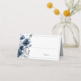 Cartão De Mesa Navy Blue Botanical Wedding