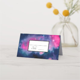 Cartão De Mesa Nebulosa da Galáxia Rosa e Azul e Abstrato das Est