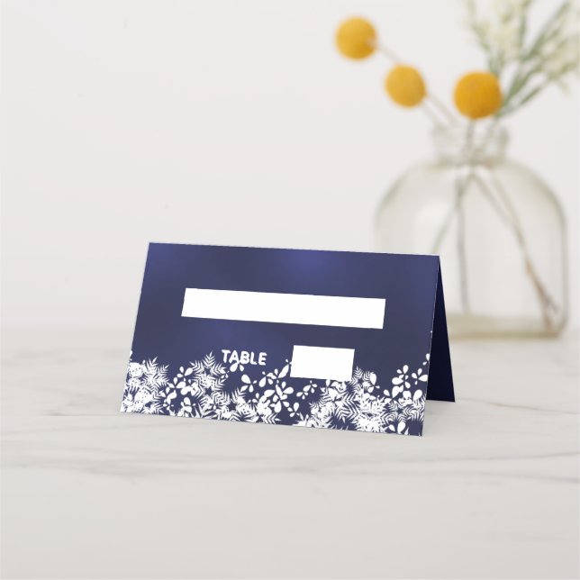 Cartão De Mesa Neve de inverno azul branco (Frente)