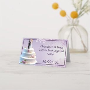 Cartão De Mesa Noiva de Casamento e Bolo de Bolas
