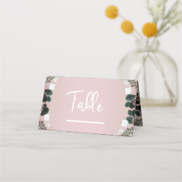 Cartão De Mesa Noiva Floral de Algodão Bege Rosado Vegetação Rust