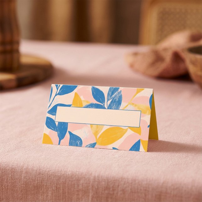 Cartão De Mesa Nome Botânico Colocar o Nome Manuscrito da Placa E (Botanical Name Place Card Handwritten Name Space)