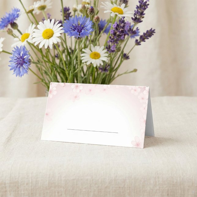 Cartão De Mesa Nome da Mesa de Casamento do Flor Romântico de Cer (Soft, Romantic Cherry Blossom Wedding Table name Place Card.)