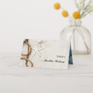 Cartão De Mesa Nome de Casamento de Praia Tropical de Foto Person
