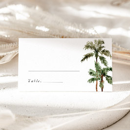 Cartão De Mesa Nome de Casamento Tropical com Palmeira