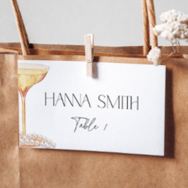 Cartão De Mesa Nome do Assento para Chá de Noiva Pérolas e Prosec