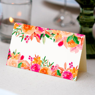 Cartão De Mesa Nome do chá de panela de cor de água floral em que