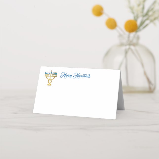 Cartão De Mesa Nome Place Card-Hanukkah (Frente)