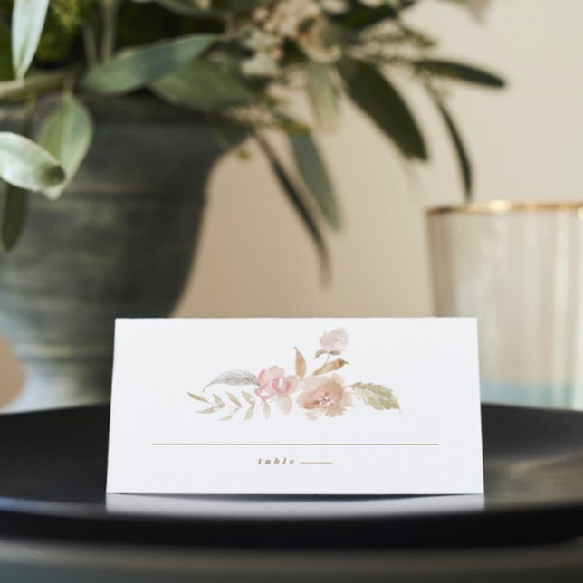 Cartão De Mesa Nude Romântica Aquarela Florais Escort Casamento (Criador carregado)