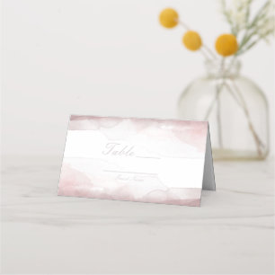 Cartão De Mesa Número da Mesa de Assentos com Aquarela Rosa Enrub