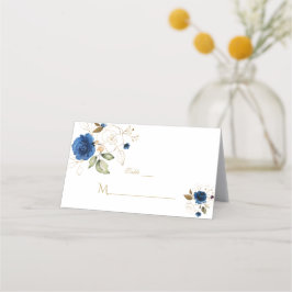 Cartão De Mesa Número da Mesa de Casamento das Flores Douradas Az