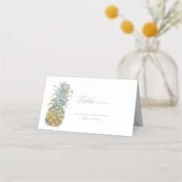 Cartão De Mesa Número da Mesa de Casamento de Abacaxi Tropical