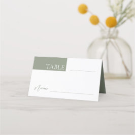 Cartão De Mesa Número da Mesa de Casamento Verde Sage Minimalista
