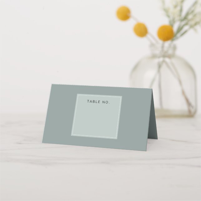 Cartão De Mesa Número da Mesa Minimal Sage Verde (Frente)