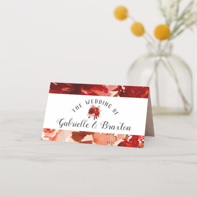 Cartão De Mesa Número da Mesa Sentada Floral de Bela Russa (Verso)