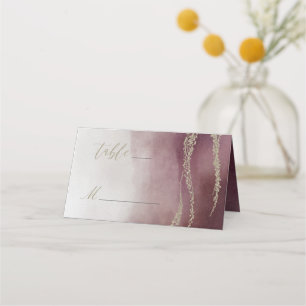 Cartão De Mesa Número da tabela Awash Elegant Watercolor Cranberr