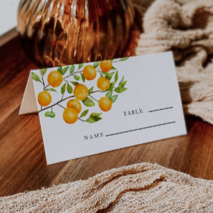 Cartão De Mesa Número da Tabela Casada Citrus Orange