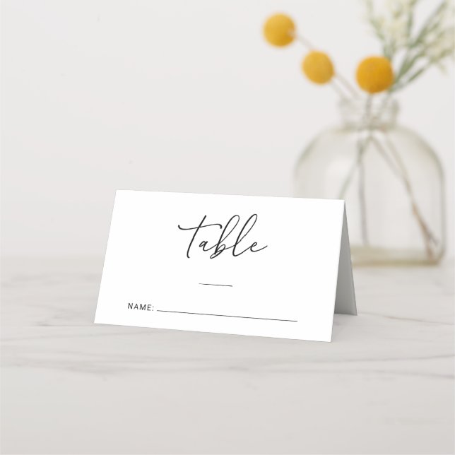 Cartão De Mesa Número da Tabela de Casamento Chic (Frente)