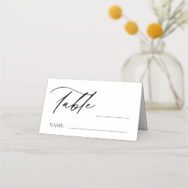 Cartão De Mesa Número da Tabela de Casamento do Monograma Branco