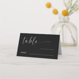 Cartão De Mesa Número da Tabela de Casamento Simples Minimalista