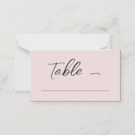 Cartão De Mesa Número da Tabela Rosa Maciça Minimalista
