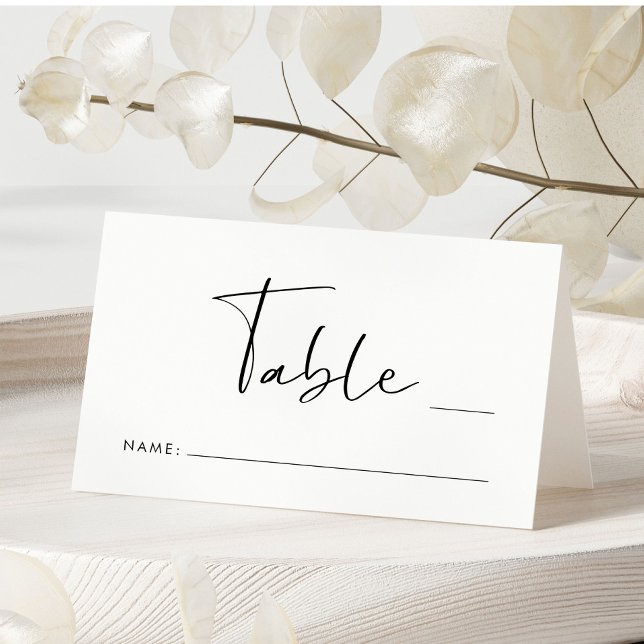 Cartão De Mesa Número de Mesa Casamento Chic Script (Criador carregado)
