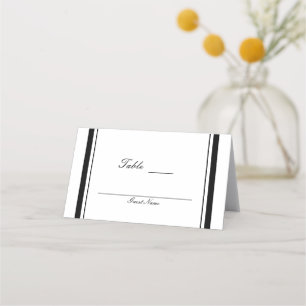 Cartão De Mesa Número de mesa chique preto e branco elegante