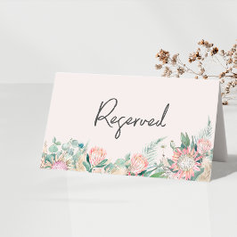 Cartão De Mesa Número de Mesa de Casamento Eucalipto Protea Pampa