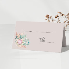 Cartão De Mesa Número de Mesa de Casamento Pampas Protea Eucalipt