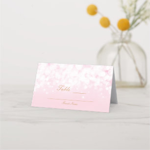 Cartão De Mesa Número de Mesa Luzes Bokeh Rosa Glam Chic