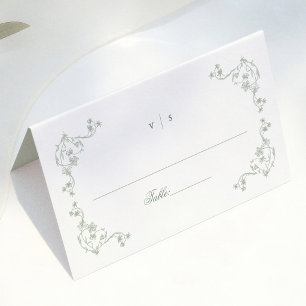 Cartão De Mesa Número de Mesa para Convidado de Casamento Verde S