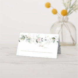 Cartão De Mesa Número de Tabela Marble Verde-Floral-Cor-de-Rosa
