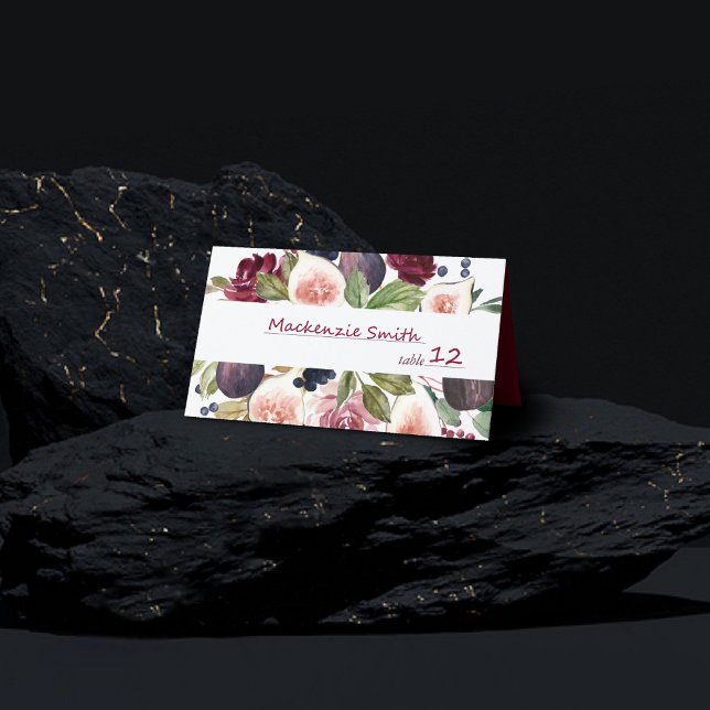 Cartão De Mesa Números Blooming | Recepção Floral Moody Watercolo (Criador carregado)