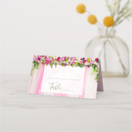 Cartão De Mesa Números da tabela de Casamento Floral Rosa-Brilhan