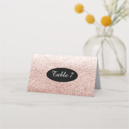 Cartão De Mesa Números de Assento da Mesa rosa Dourada Faux Glitt