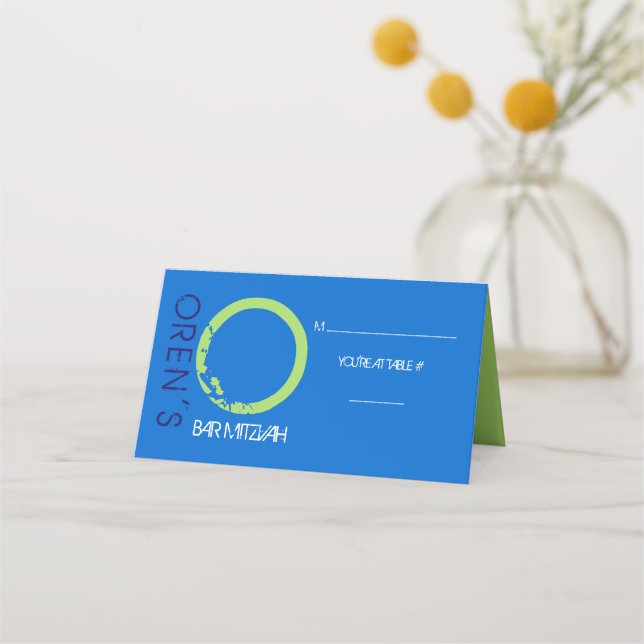 Cartão De Mesa O Bar DE RECOLHA INICIAL Mitzvah Seating Escort (Frente)