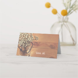 Cartão De Mesa O Casamento de Mason Jar do Breath do Bebê Rustico