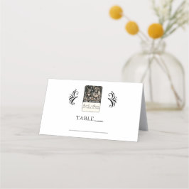 Cartão De Mesa O CASAMENTO Esqueletos de Tarot Noiva e Noivo
