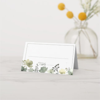 Cartão De Mesa Olive Floral Wedding