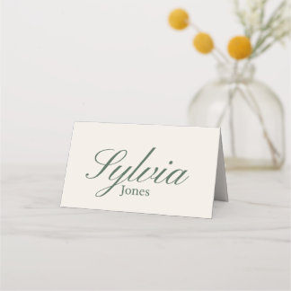 Cartão De Mesa Olive green Beige Wedding folded place cards 