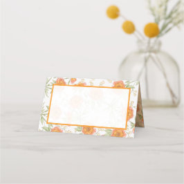 Cartão De Mesa Orange Rose Wedding Place Card