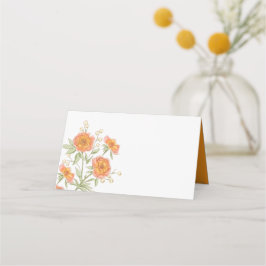 Cartão De Mesa Orange Rose Wedding Place Card