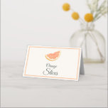 Cartão De Mesa Orange Slices Mimosa Bar Garnish Table Cards<br><div class="desc">Complete your mimosa station with this elegant Orange Slices garnish label, designed to coordinate seamlessly with a botanical garden party brunch setup. Featuring a soft watercolor citrus illustration and classic script typography, this table tent label helps guests easily identify garnish options while creating a cohesive and inviting drink station display....</div>