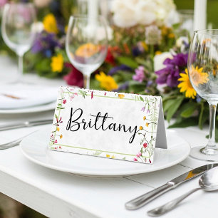 Cartão De Mesa Orçamento em branco Jardim floral casamento