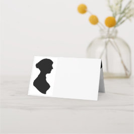 Cartão De Mesa Orgulho e Preconceito com silhueta de Jane Austen