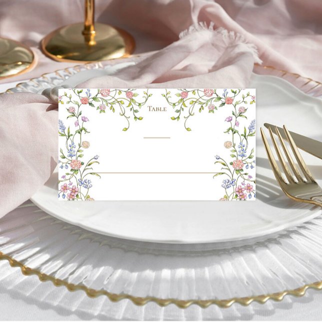Cartão De Mesa Ornamentado Grace Pastel Blush Casamento Floral (Criador carregado)