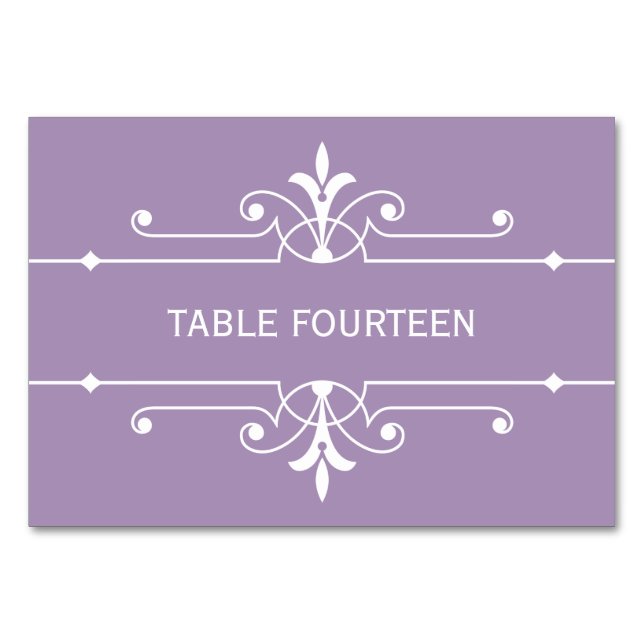 Cartão de Mesa Ornamental Rico Roxo (Frente)